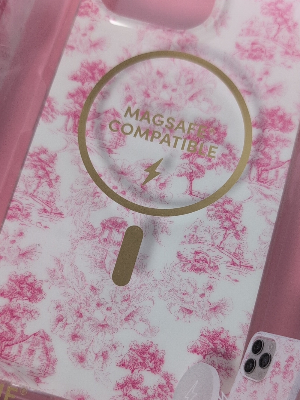 XO Poppy Pink Toile iPhone 16 Pro Max Phone Case - Picture 3 of 5